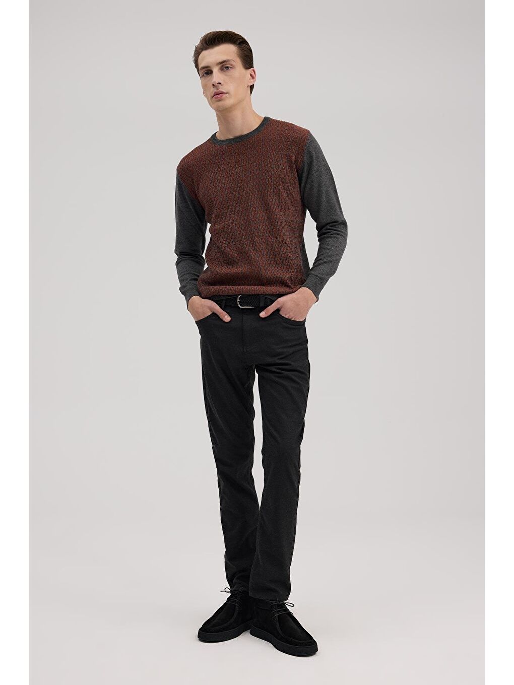 Antrasit Comfort Fit Kanvas Pantolon