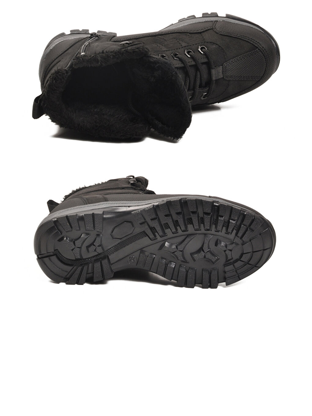 Siyah İçi Kürklü Soğuğa Dirençli Kaymaz Taban Unisex Outdoor Bot 980 G-4
