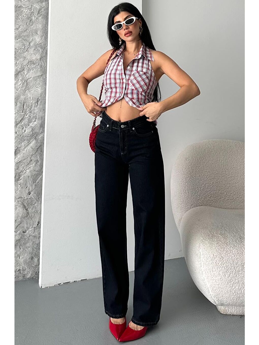 Palazzo Pantolon Koyu Lacivert - 27387-1