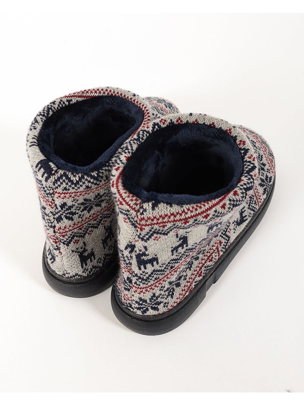 Kırmızı Örgü Detaylı Erkek Panduf - Jonas-3