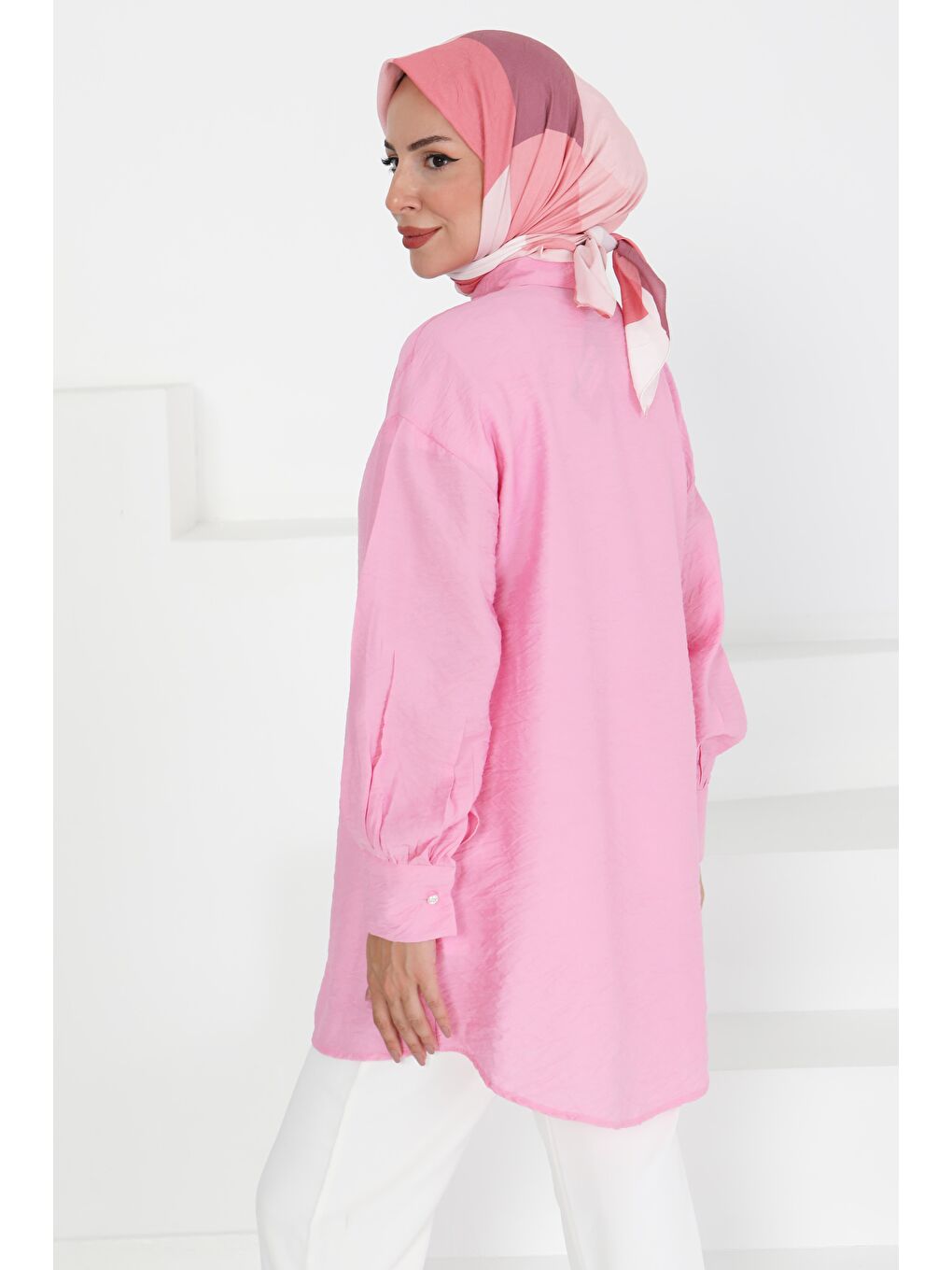 Taş Detaylı Tunik Pembe - 27432-4