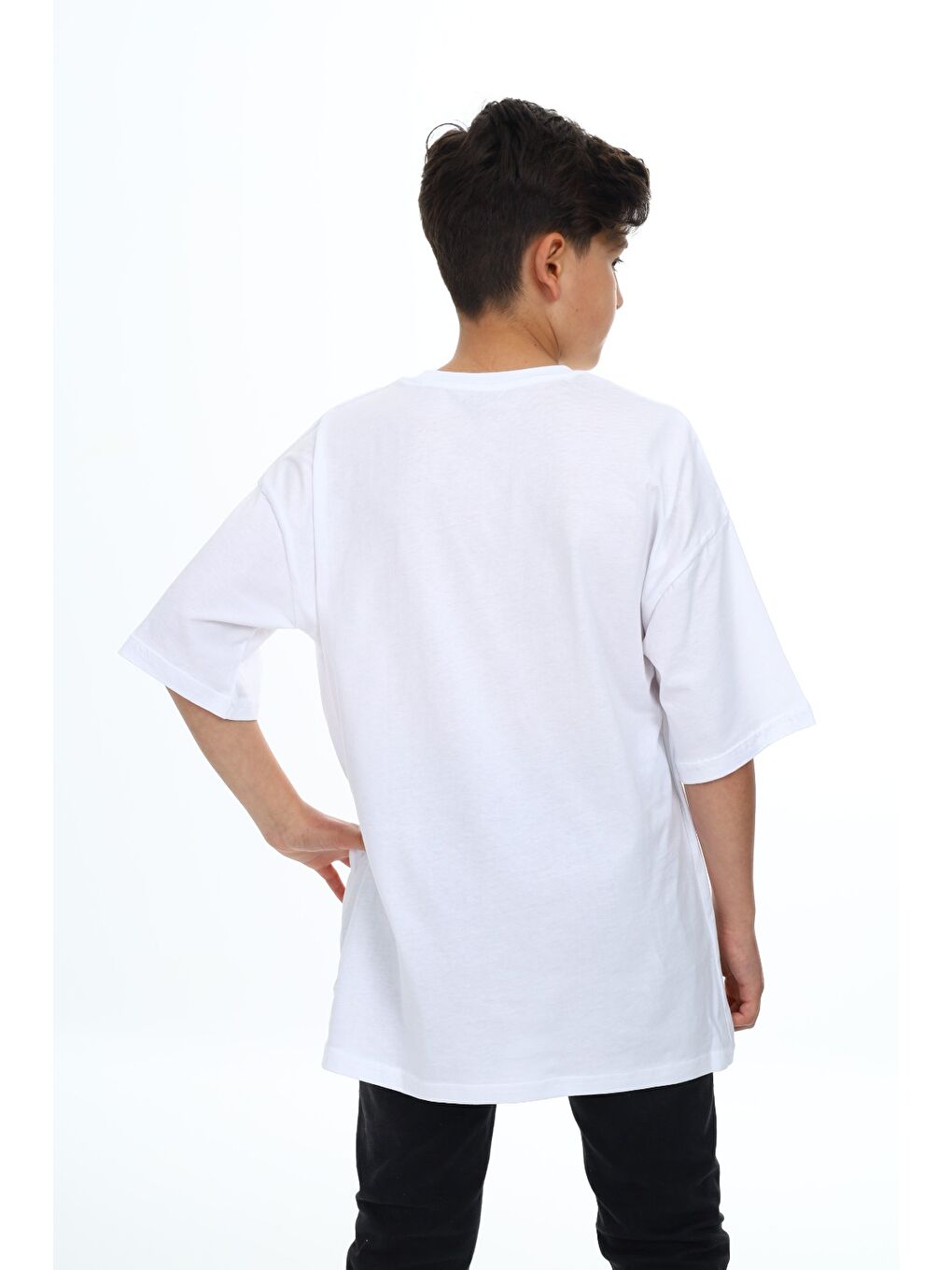 Beyaz Erkek Çocuk Baskılı Tişört-3