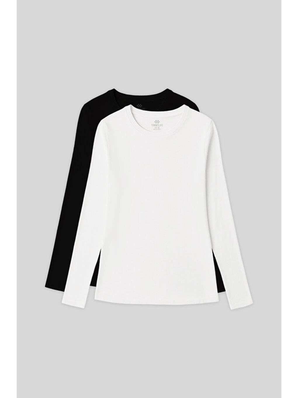 Standart Fit Basic O Yaka 2li Paket Siyah-Beyaz Kadın T-Shirt - 97312