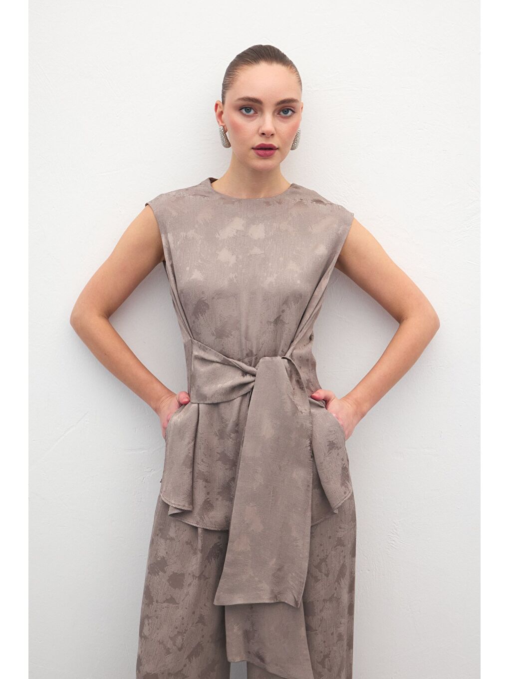 Bej Camila Bluz - Vizon-4