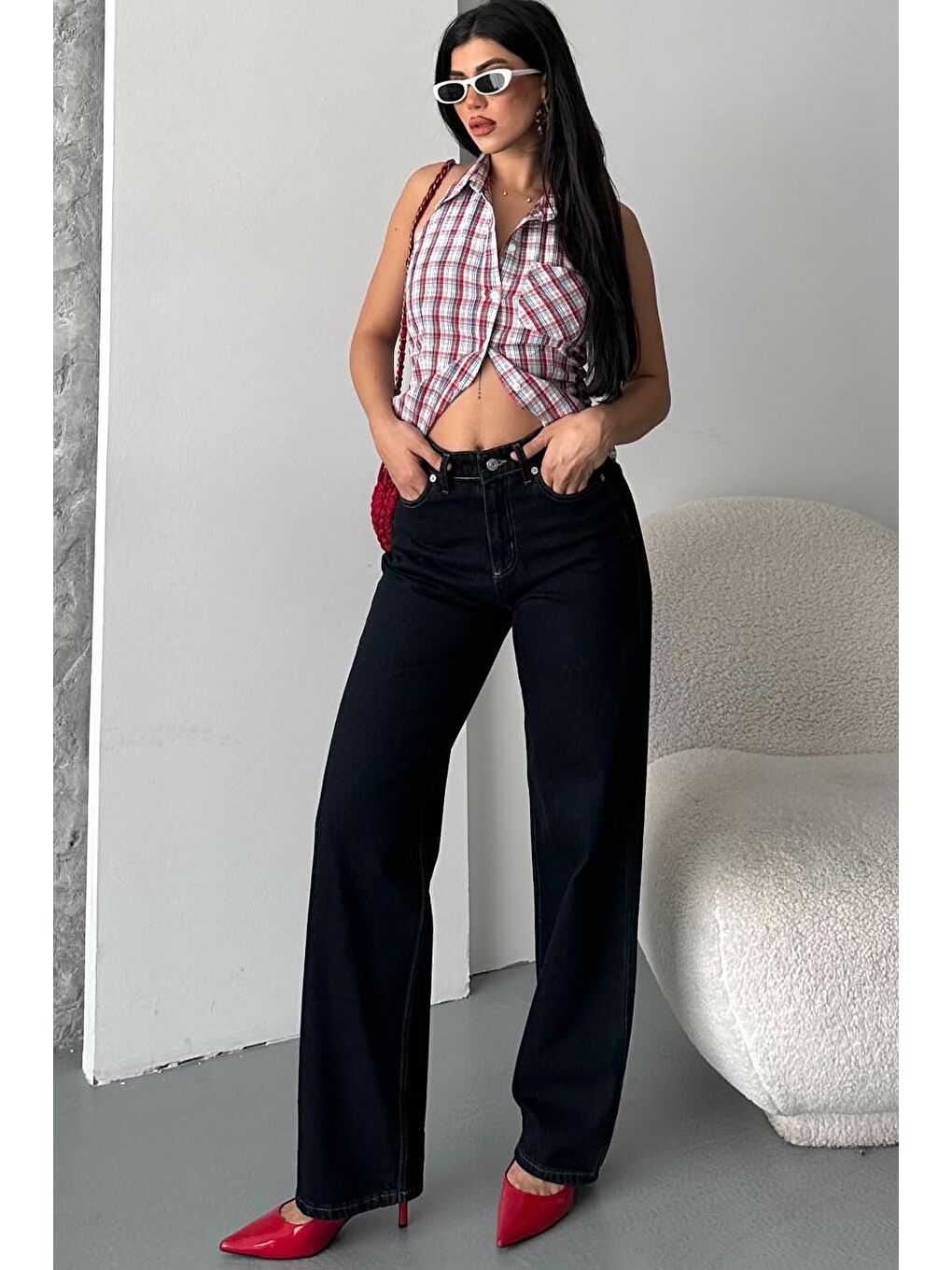 Palazzo Pantolon Koyu Lacivert - 27387-2