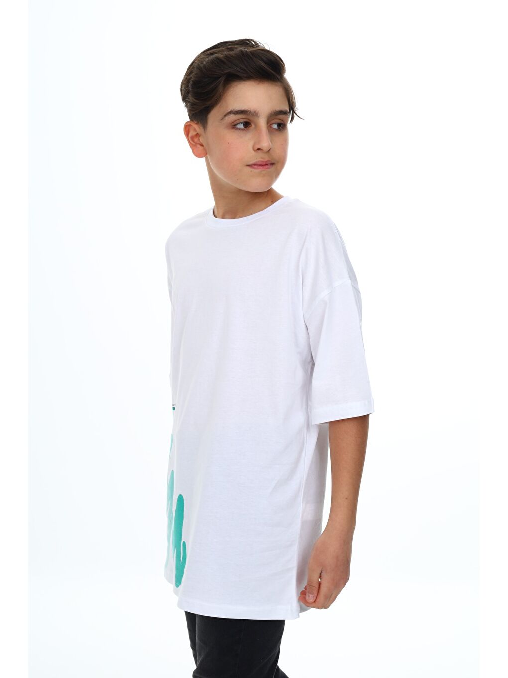 Beyaz Erkek Çocuk Baskılı Tişört-7