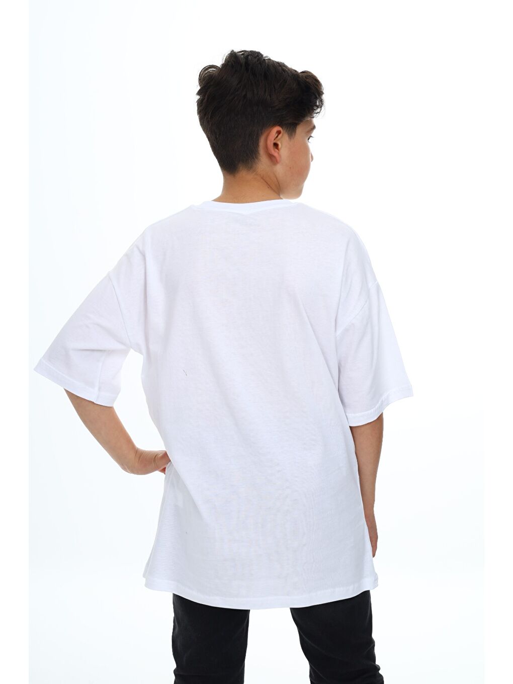 Beyaz Erkek Çocuk Baskılı Tişört-8