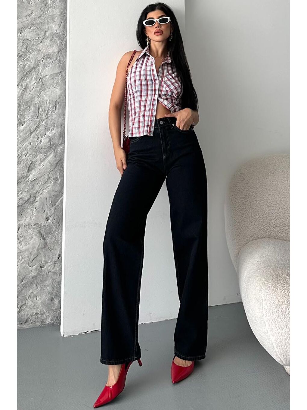 Palazzo Pantolon Koyu Lacivert - 27387-3