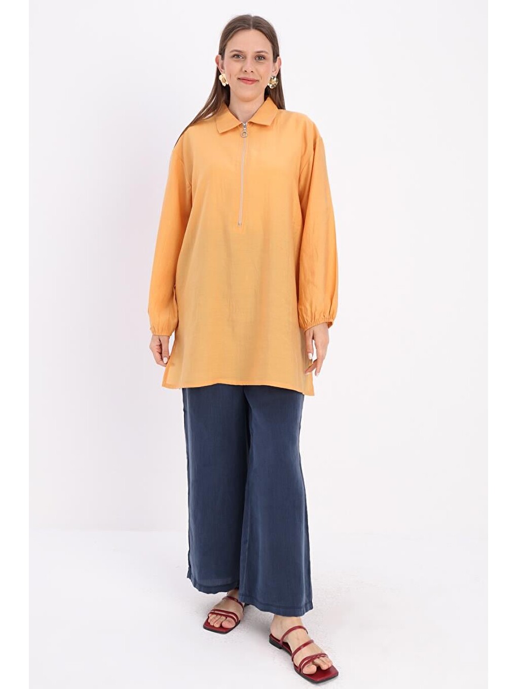 Sarı-Fermuarlı Tunik-1