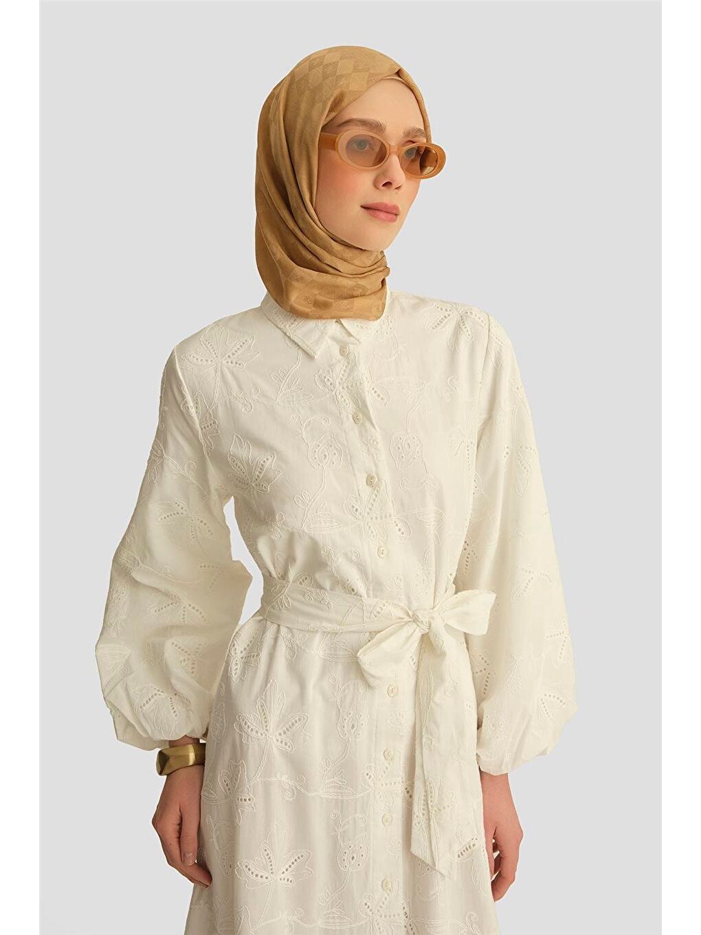 Brode Elbise 25Yd4252 Beyaz-3