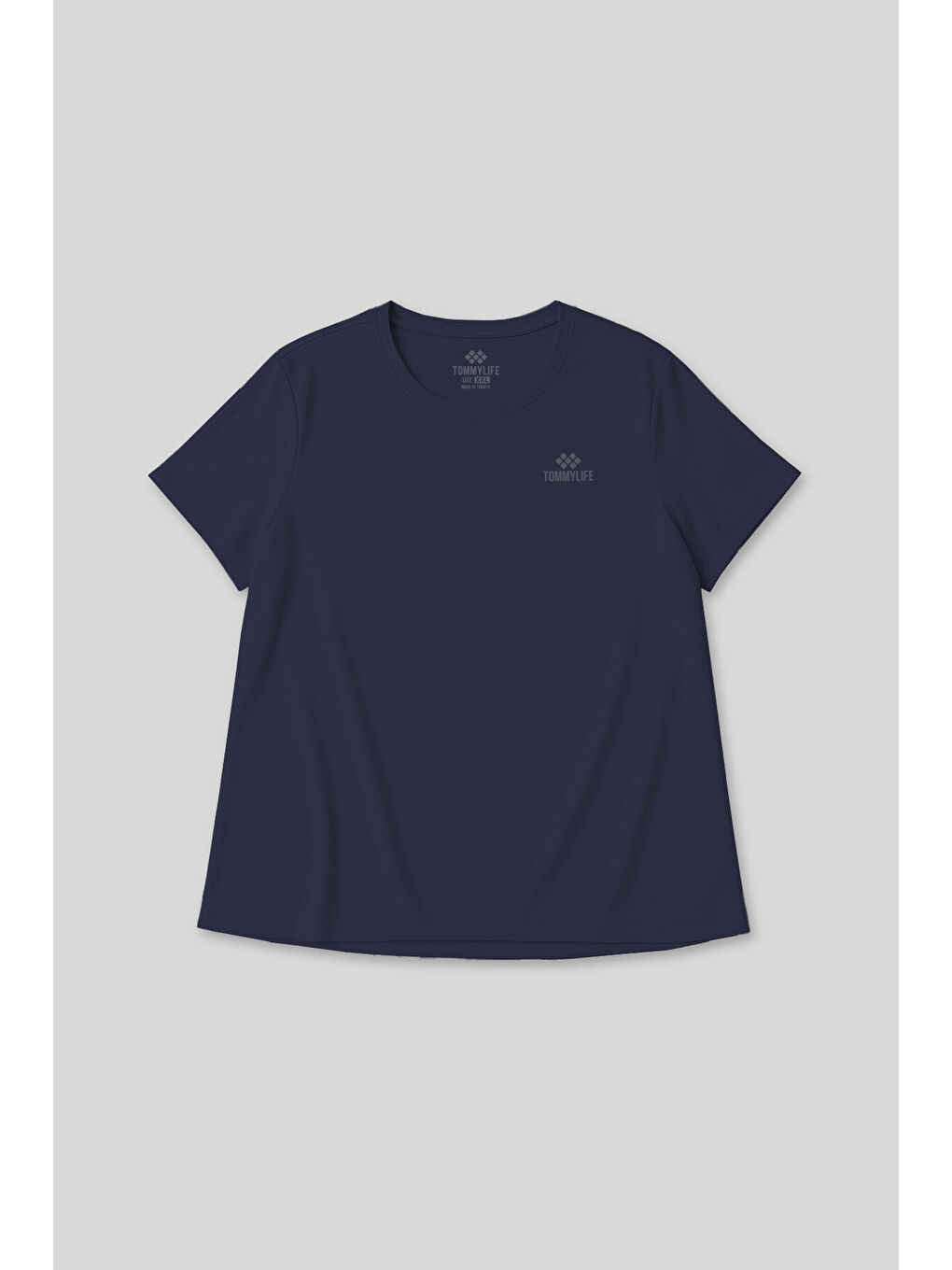 Rahat Form 3lü Paket Siyah-İndigo-Koyu Gri Battal Kadın T-Shirt - 97308-4