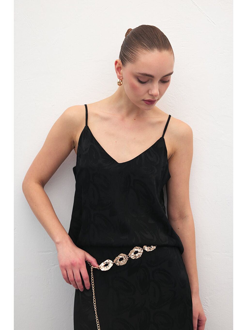 Lior Askılı Bluz - Siyah-1