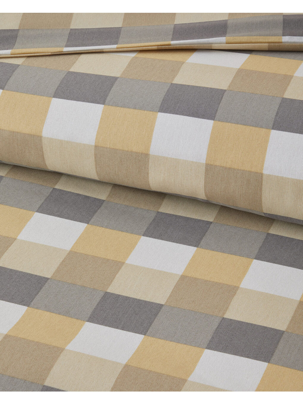 Cuby Kolay Ütülenir Çift Kişilik Nevresim Seti 200x220 cm Gri-Hardal-1