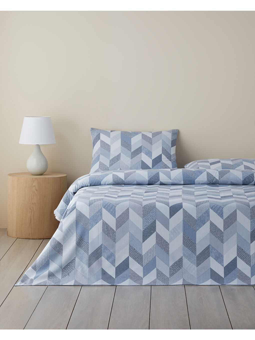 Linescape Kolay Ütülenir Çift Kişilik Nevresim Takımı 200x220 cm Açık Mavi