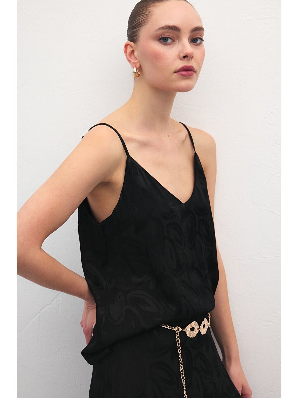 Lior Askılı Bluz - Siyah-2