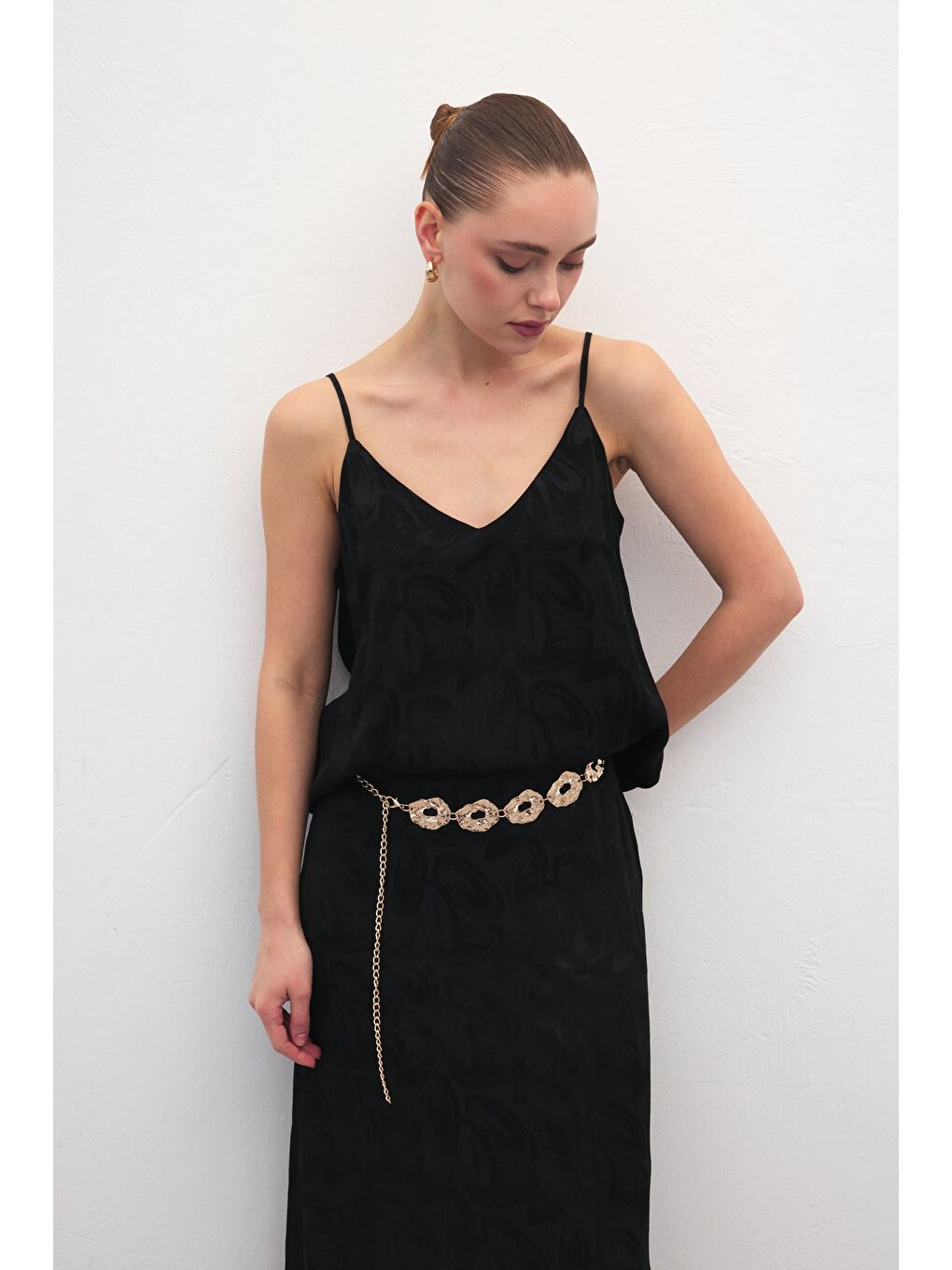 Lior Askılı Bluz - Siyah-3