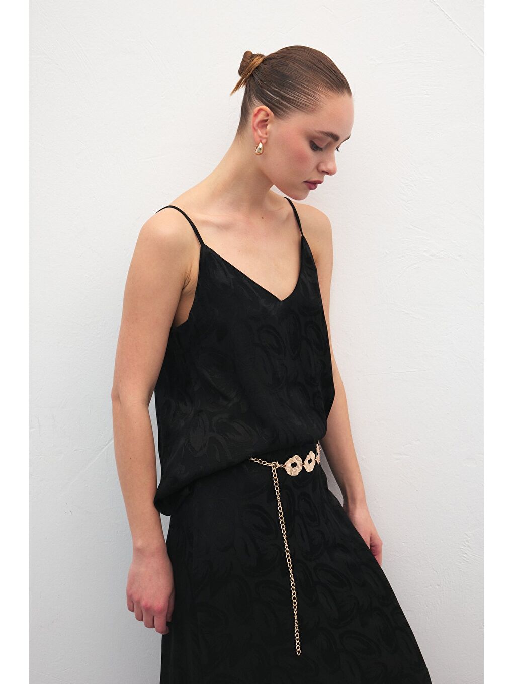 Lior Askılı Bluz - Siyah-4