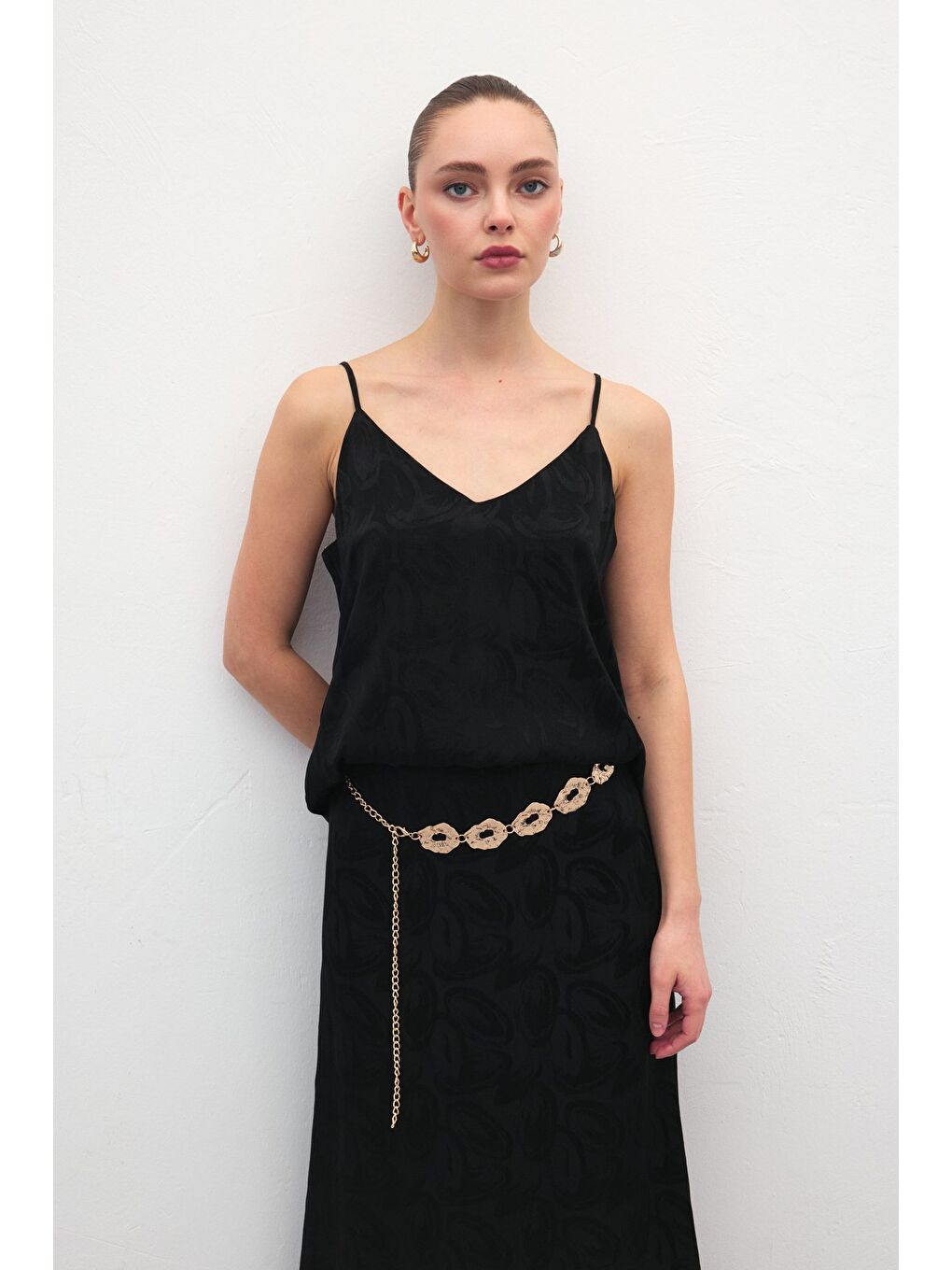 Lior Askılı Bluz - Siyah-5