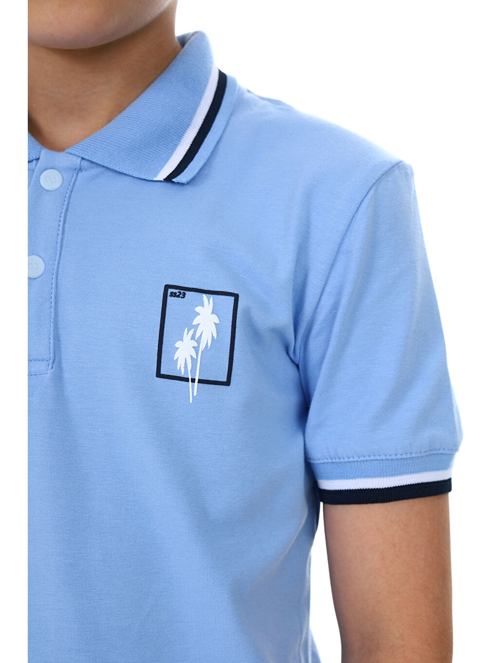 Mavi Erkek Çocuk Baskılı Tişört-2