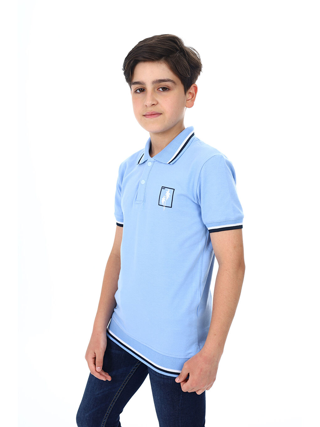 Mavi Erkek Çocuk Baskılı Tişört-4