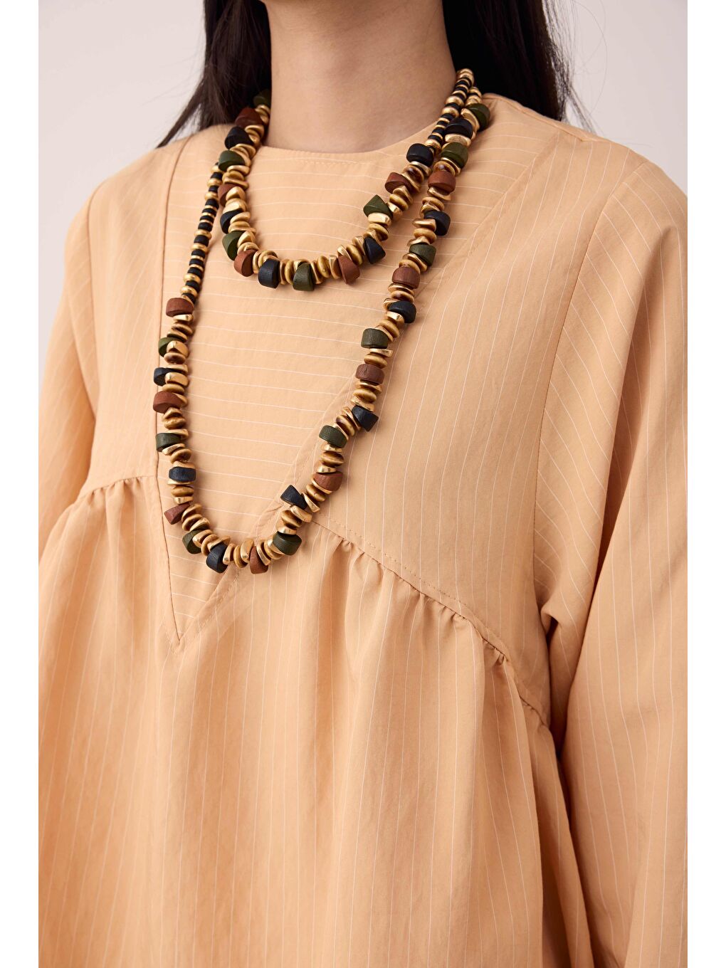 Pembe V Panama Tunik Açık Somon-1