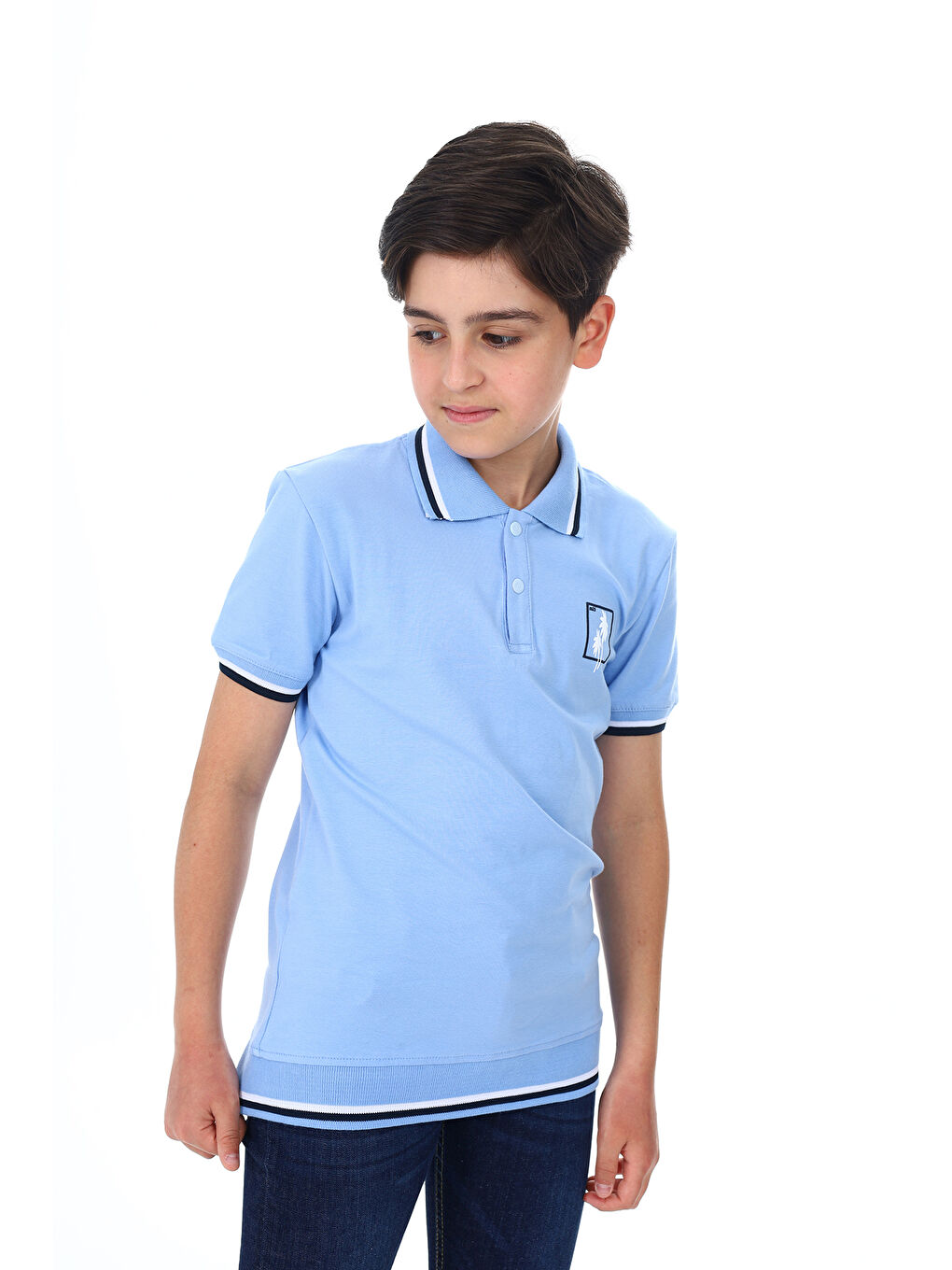 Mavi Erkek Çocuk Baskılı Tişört-5