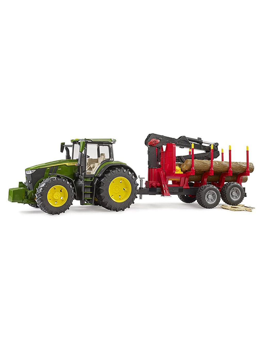 Oyuncak John Deere 7R 350 Traktör Ve Kütük Taşıyan Römork BR03154-1