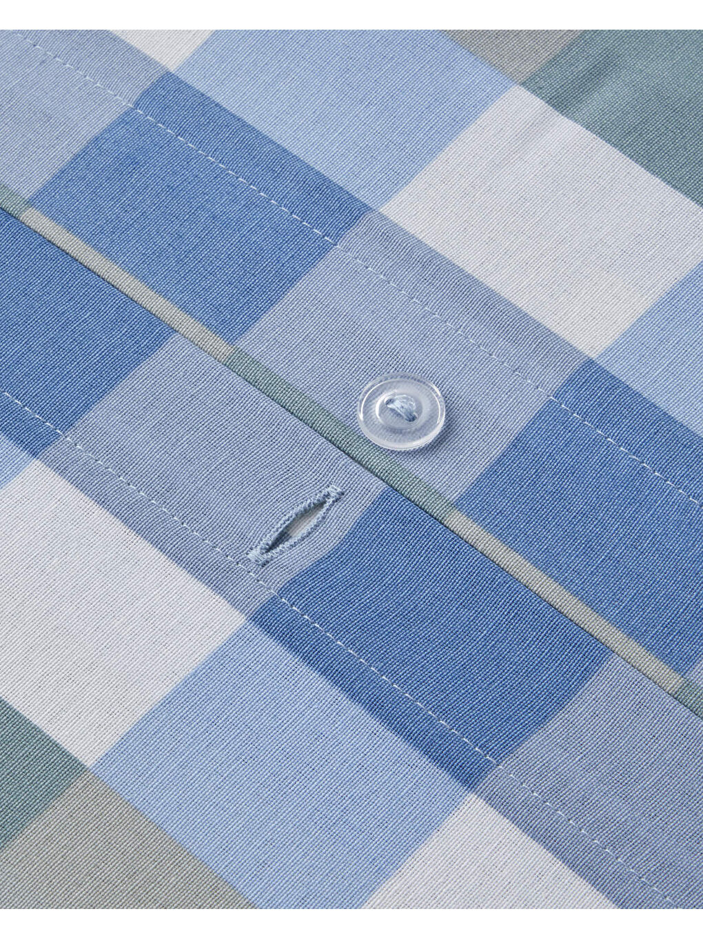 Cuby Kolay Ütülenir Çift Kişilik Nevresim Seti 200x220 cm Seledon - Mavi-4