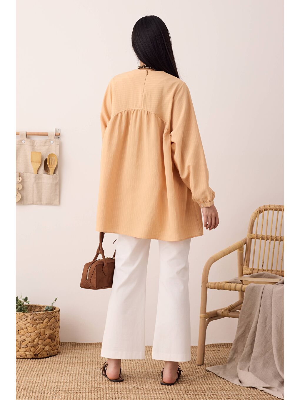 Pembe V Panama Tunik Açık Somon-3