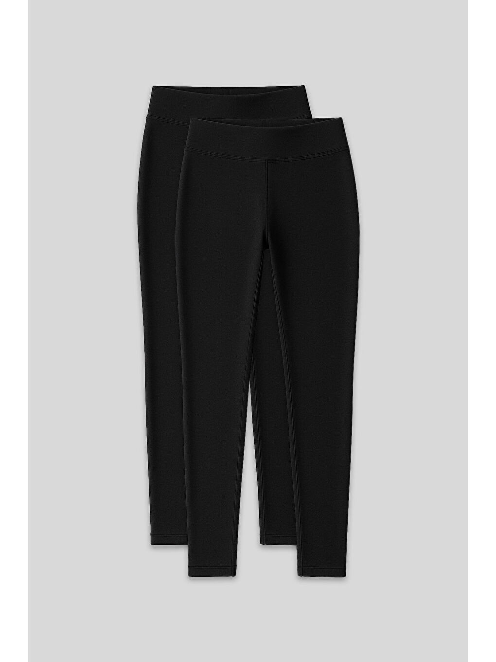 Slim Fit 2li Paket Siyah Termal Kadın Tayt - 94577