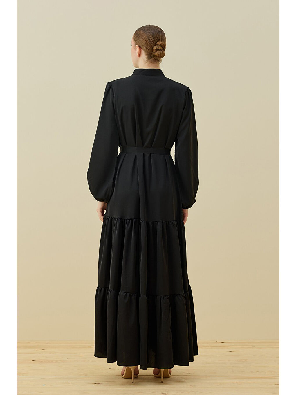 Broşlu Elbise 1669 Siyah-2