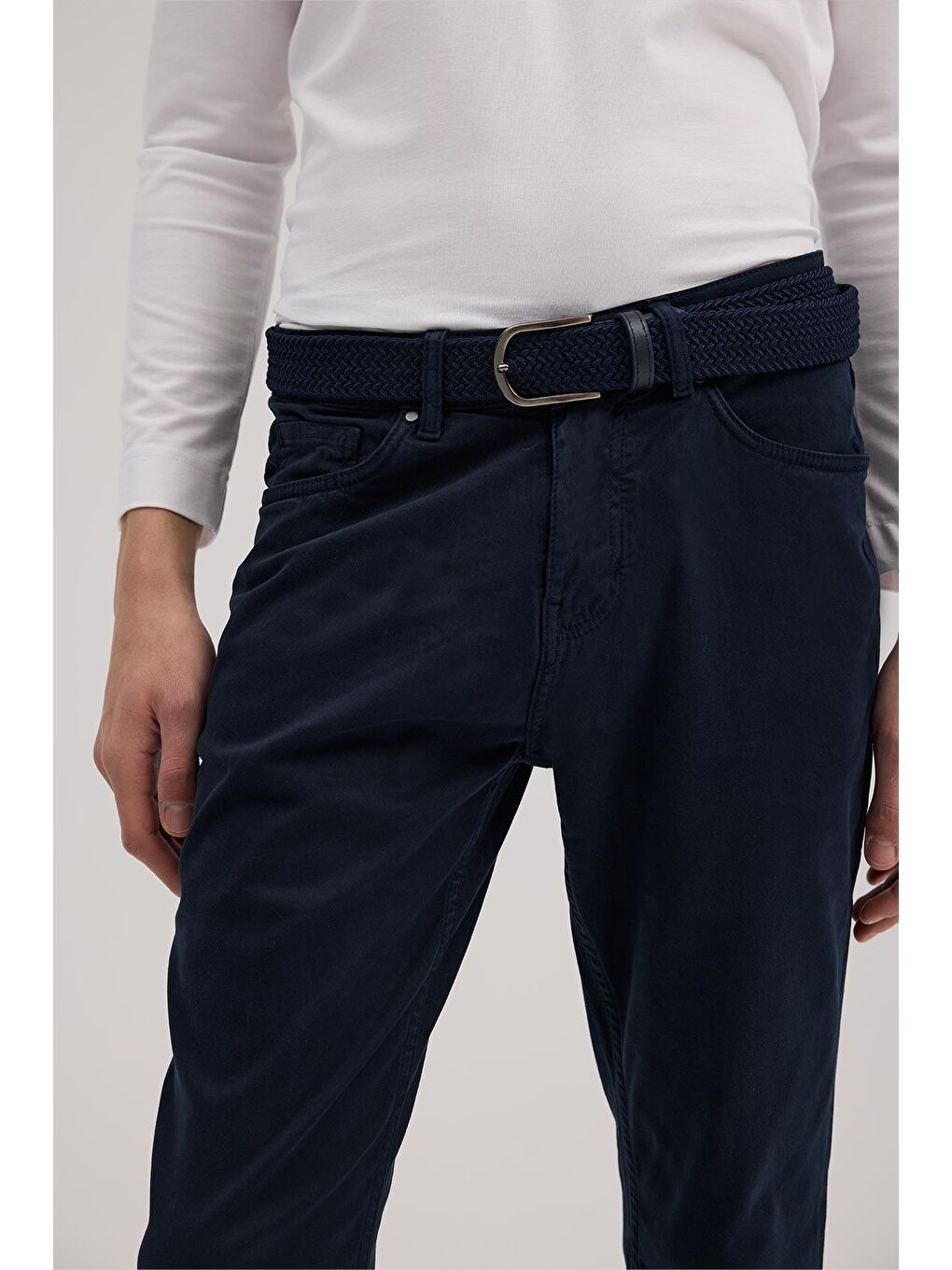 Lacivert Slim Fit Spor Kanvas Pantolon-2