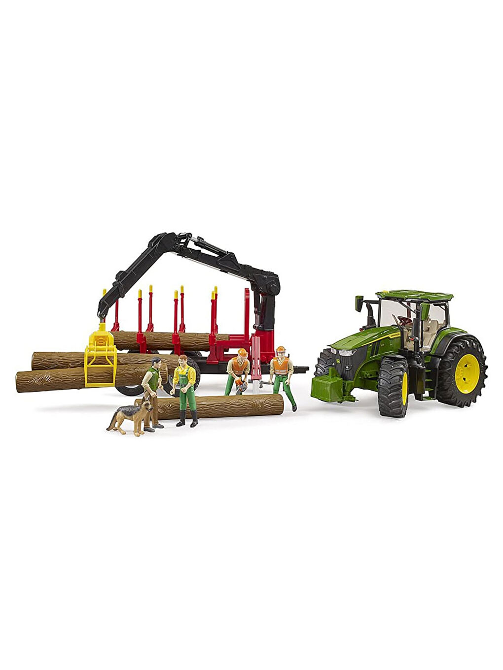 Oyuncak John Deere 7R 350 Traktör Ve Kütük Taşıyan Römork BR03154-2