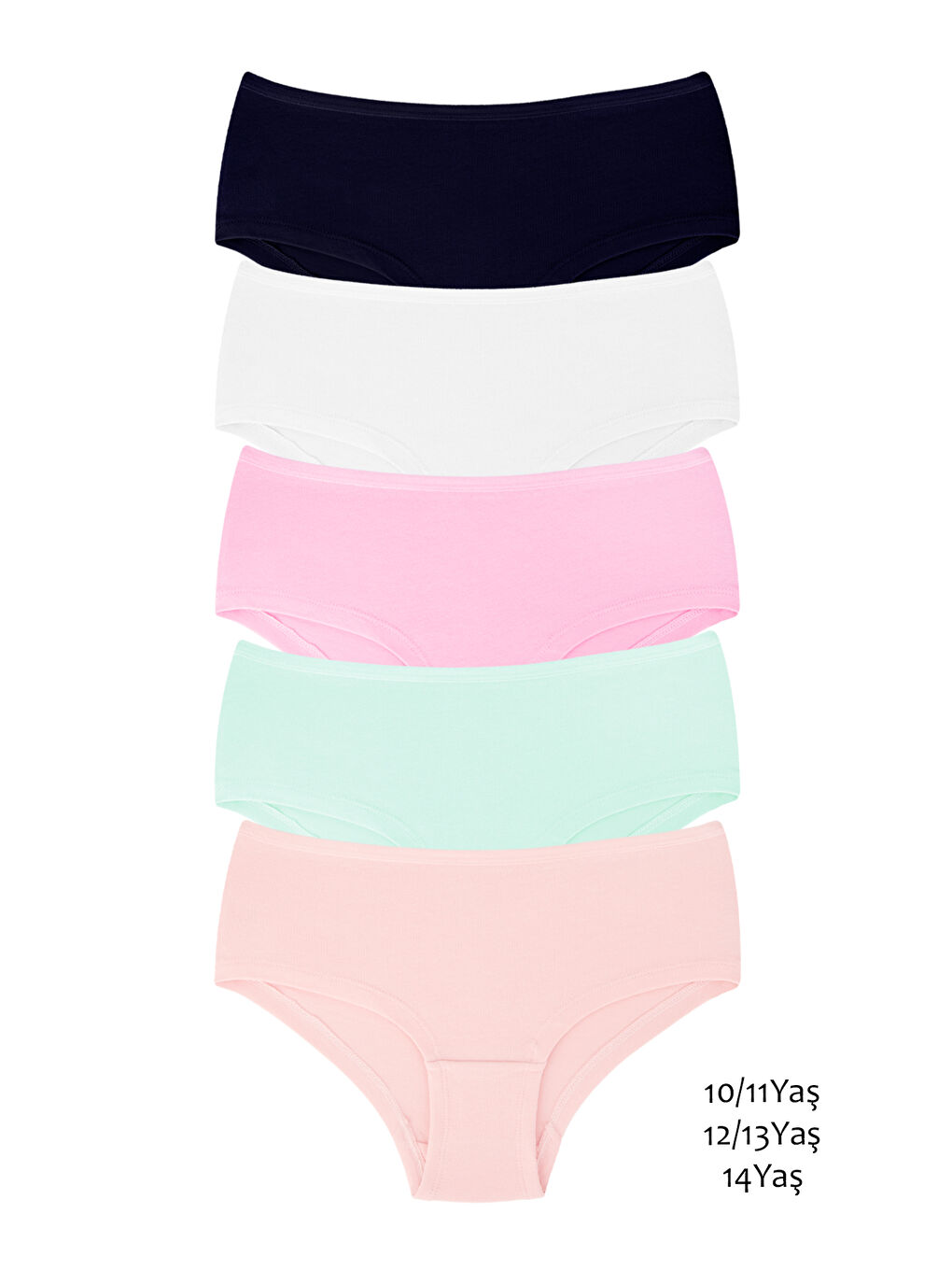 Karışık Kız Çocuk Renkli Pamuklu Hipster Külot 5'li Paket