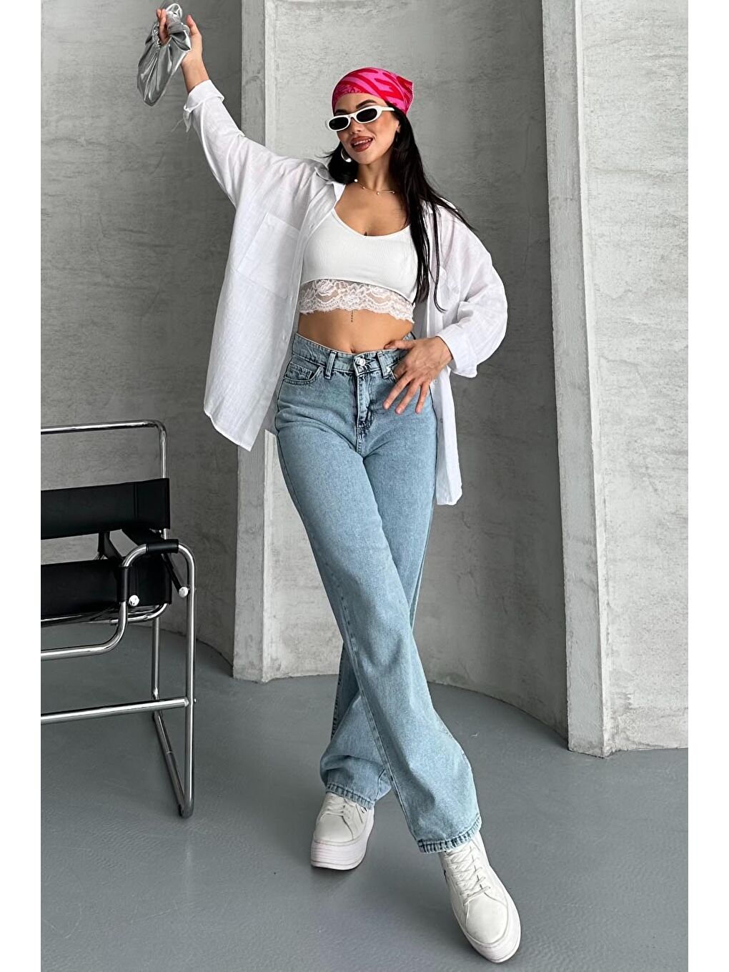 Palazzo Pantolon Acik Mavi - 27387-1