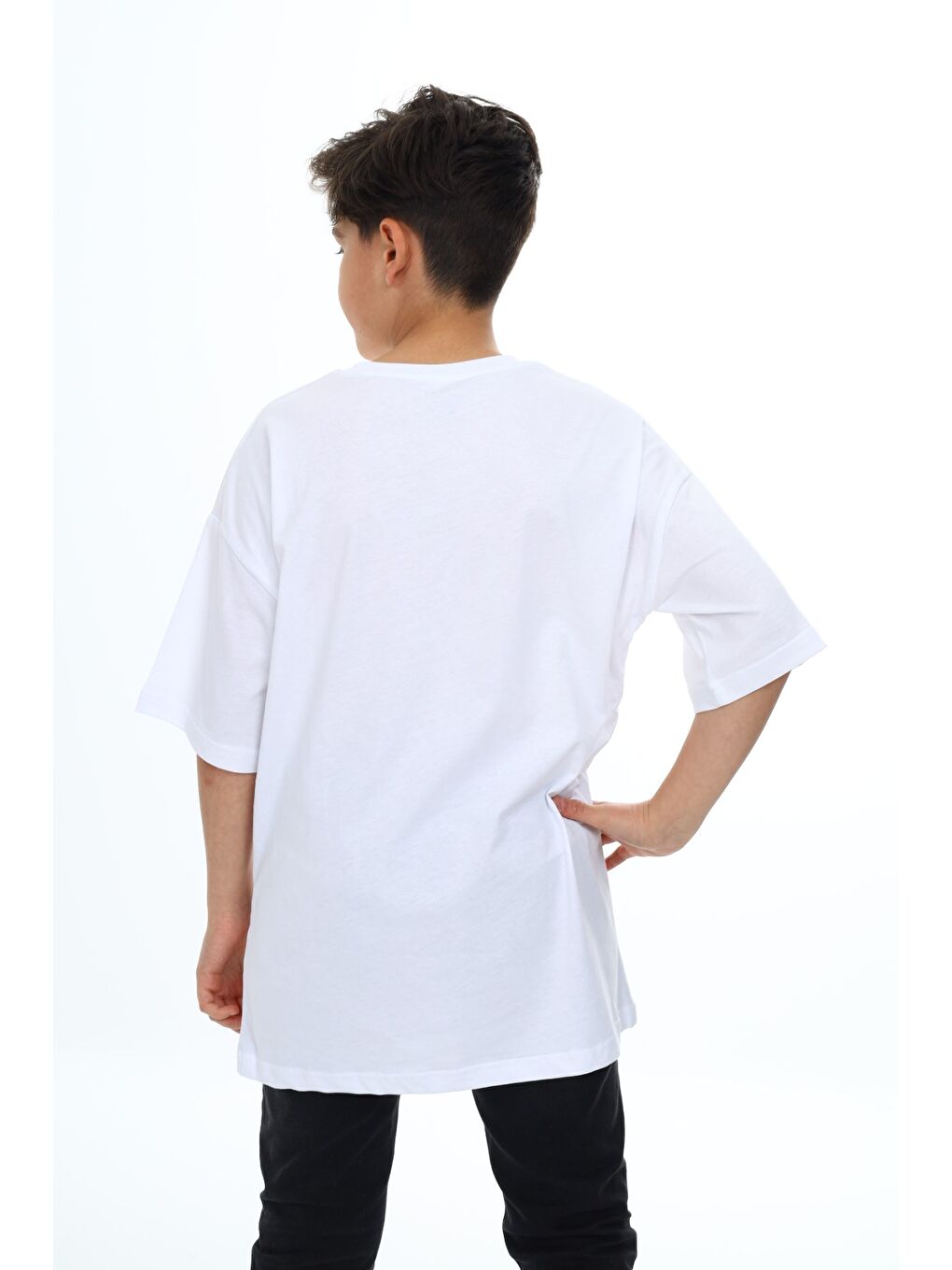 Beyaz Erkek Çocuk Baskılı Tişört-3