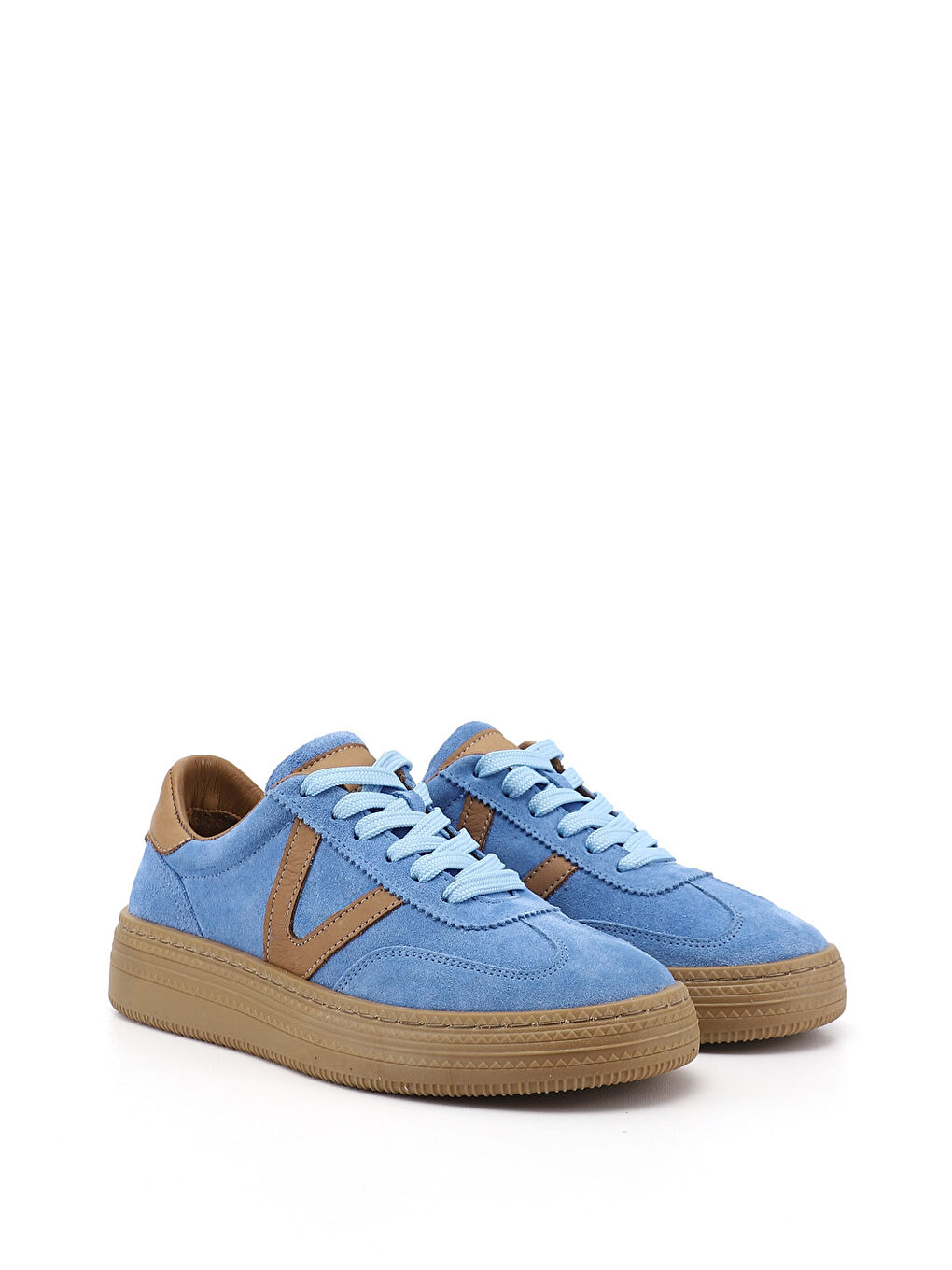 Mavi Kadın MAVİ Bağcıklı Hakiki Deri Sneaker