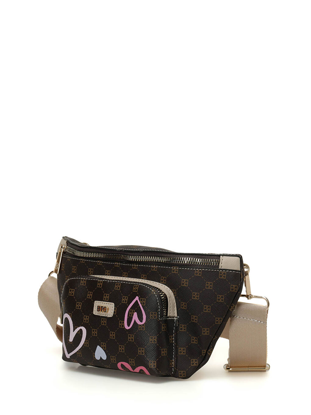 Kahverengi MNG KALP BSK BL 4PR KAHVE MULTI Kadın Bel Çantası-1