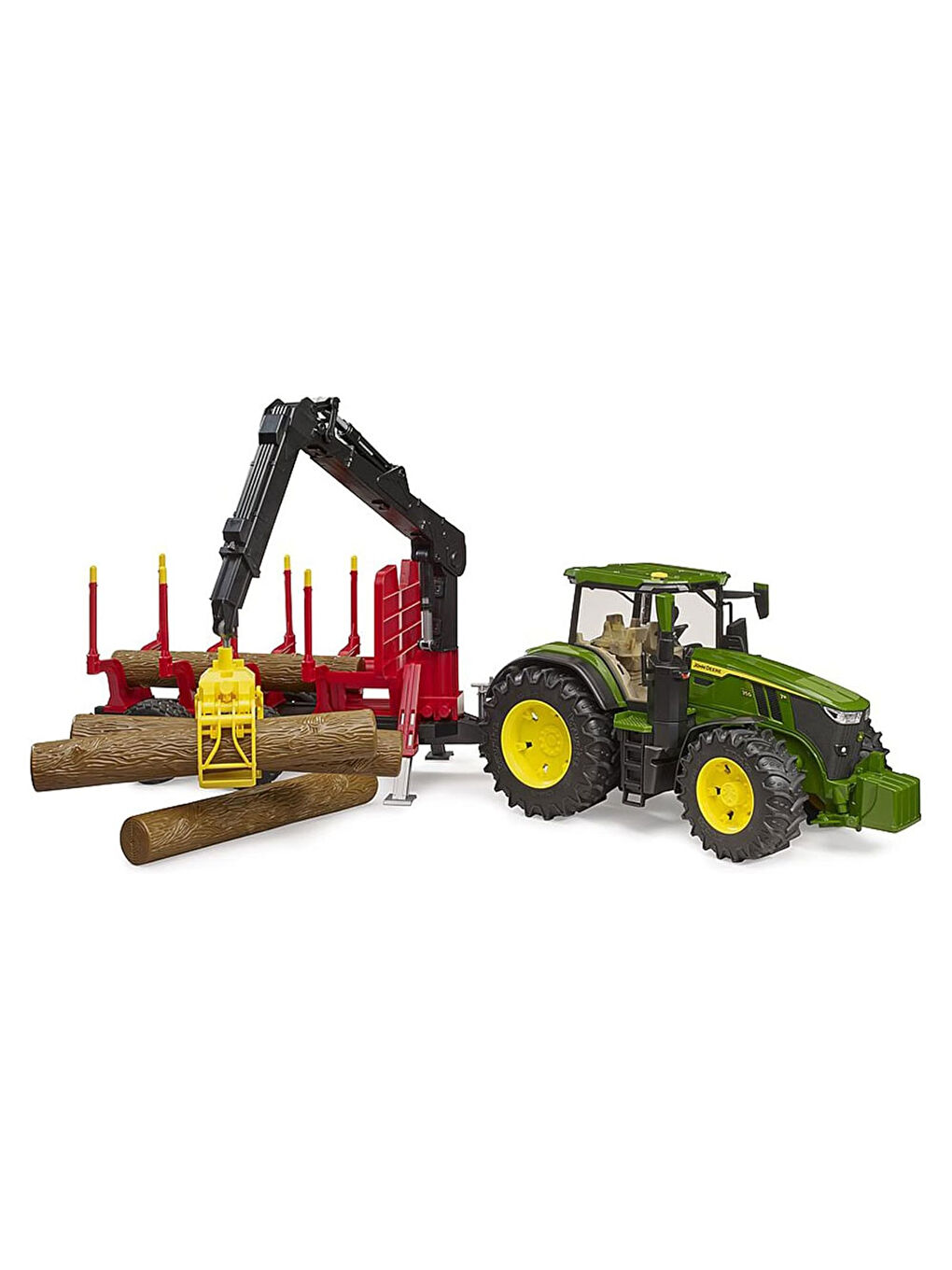 Oyuncak John Deere 7R 350 Traktör Ve Kütük Taşıyan Römork BR03154-3