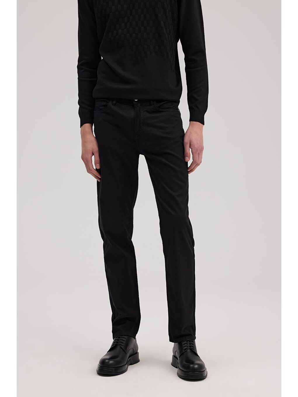 Siyah Slim Fit 5 Cep Spor Pantolon-1