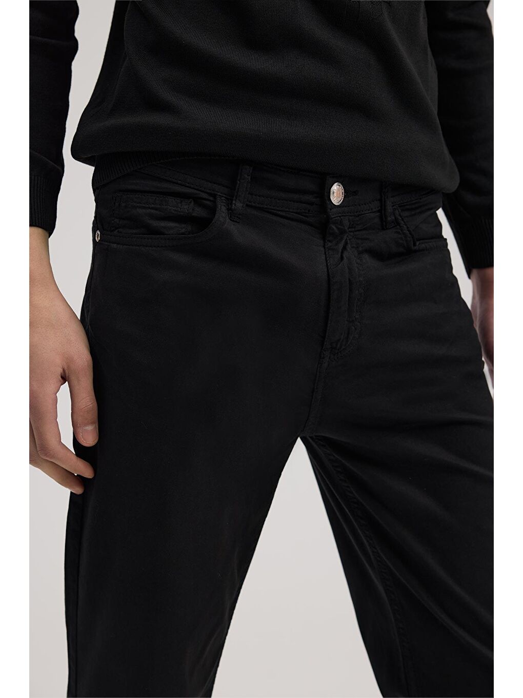 Siyah Slim Fit 5 Cep Spor Pantolon-2