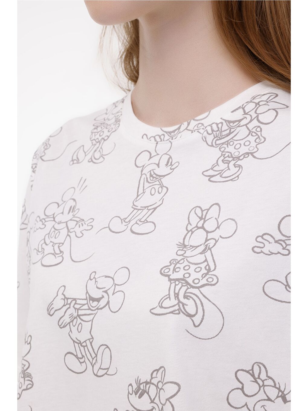 Bej WL MINNIE 11GFL985 4FX Ekru Kadın Kısa Kol T-Shirt-3