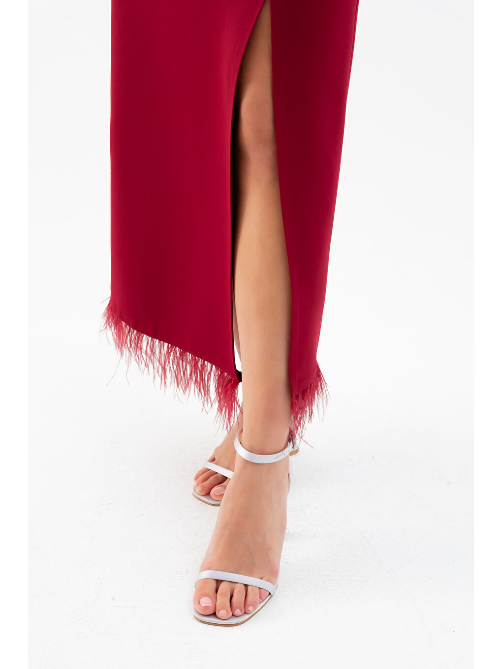 Kadın Bordo Otrişli Söz Nişan Nikah Abiye Elbise-4