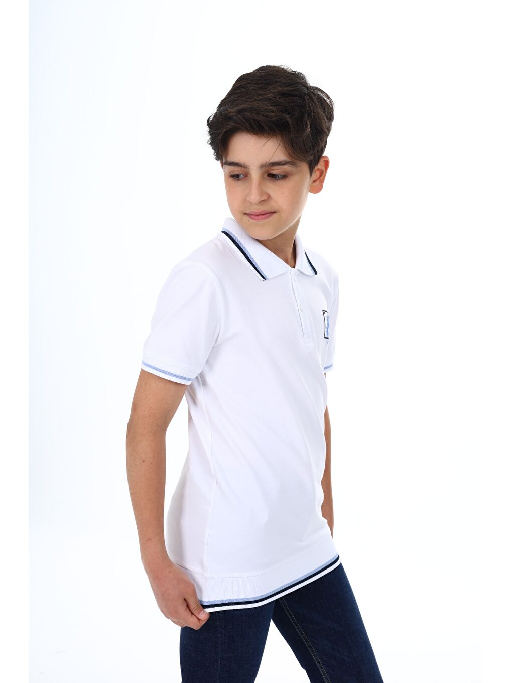 Beyaz Erkek Çocuk Baskılı Tişört-1