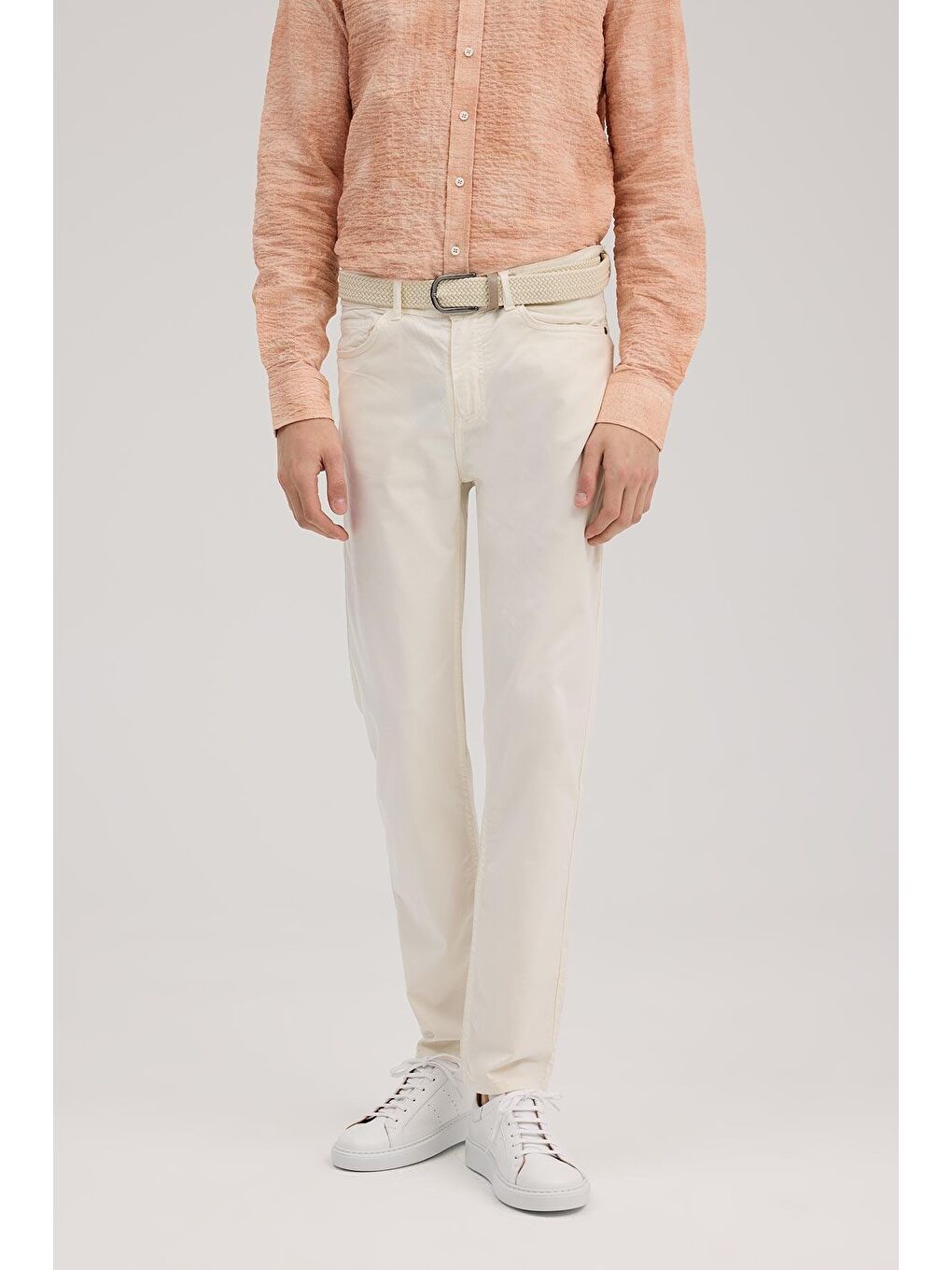 Ekru Krem Slim Fit 5 Cep Spor Pantolon