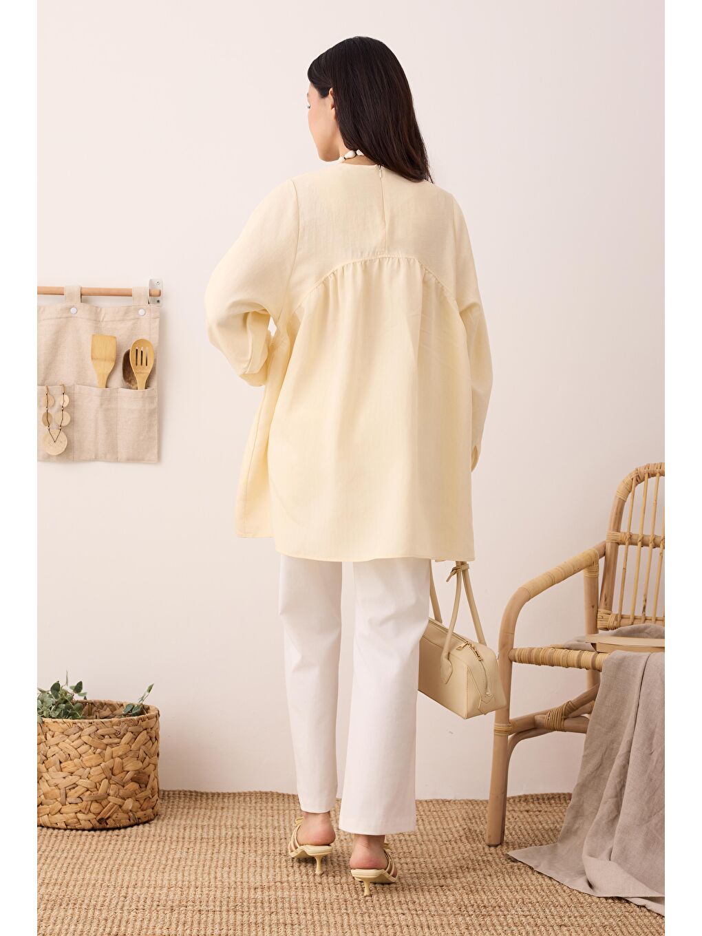 Bej V Panama Tunik Vanilya-2