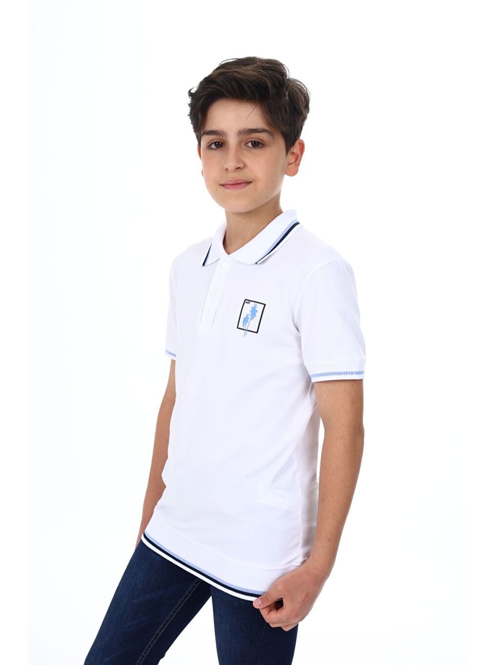 Beyaz Erkek Çocuk Baskılı Tişört-3