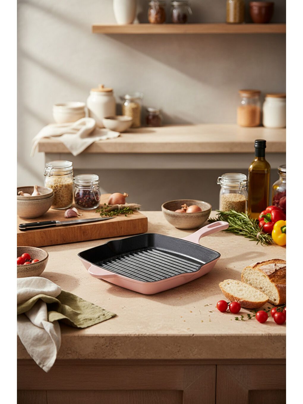 Intensa Döküm Kare Tava Pembe 26cm-2