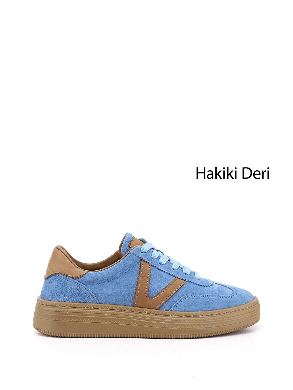 Mavi Kadın MAVİ Bağcıklı Hakiki Deri Sneaker-1