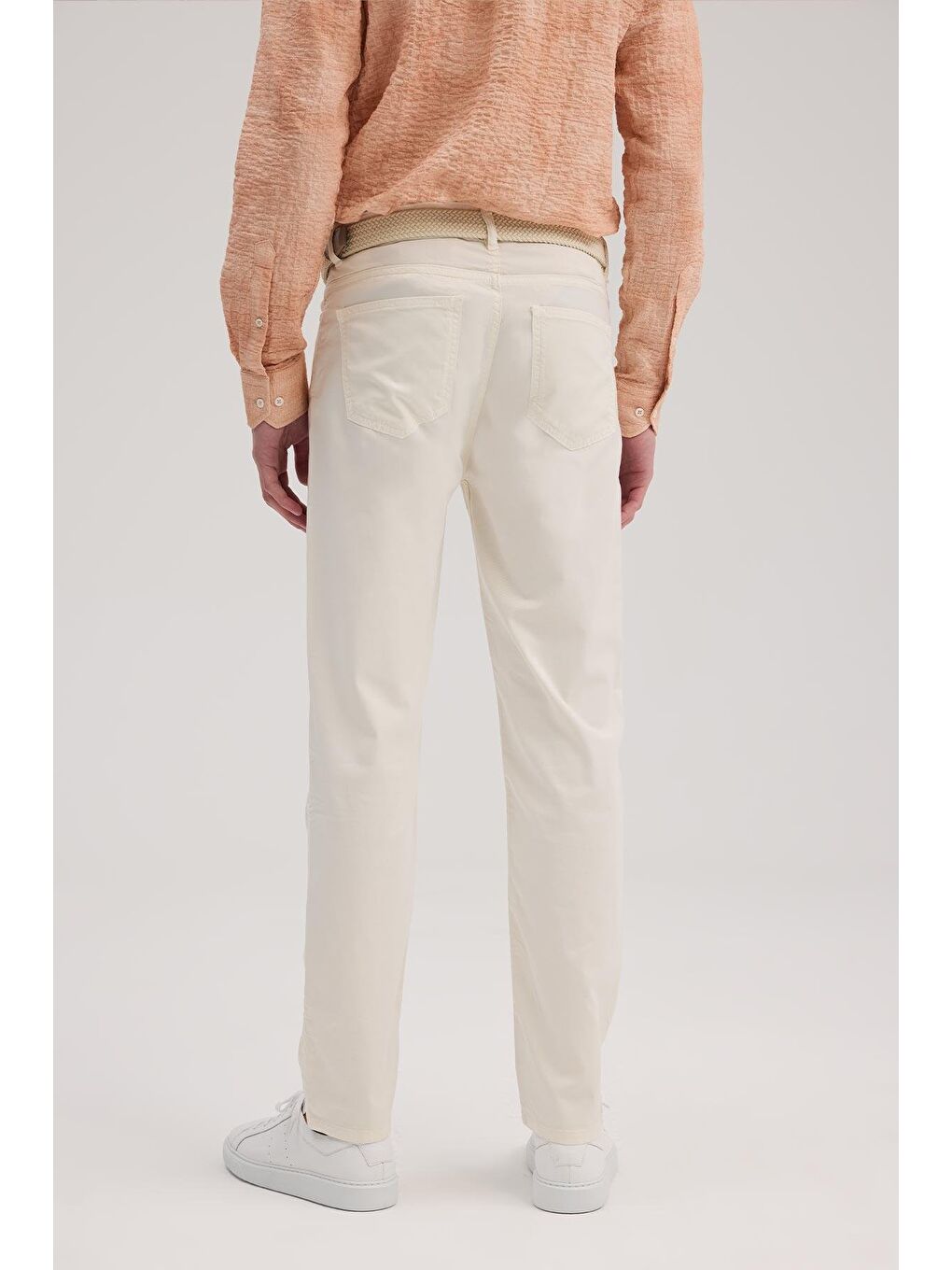 Ekru Krem Slim Fit 5 Cep Spor Pantolon-3